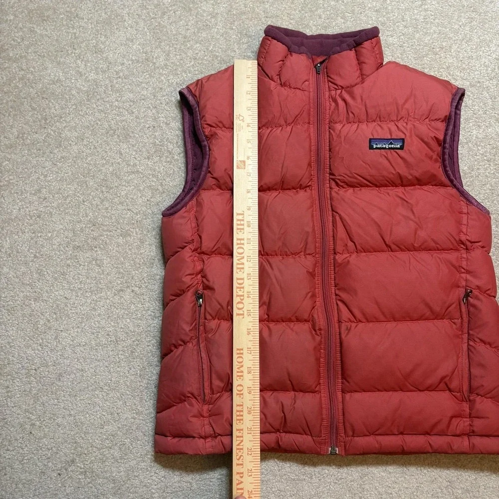 Vtg Patagonia Puffer Vest‎ Kids Large L Salmon Insulated Zip Pocket Outdoor